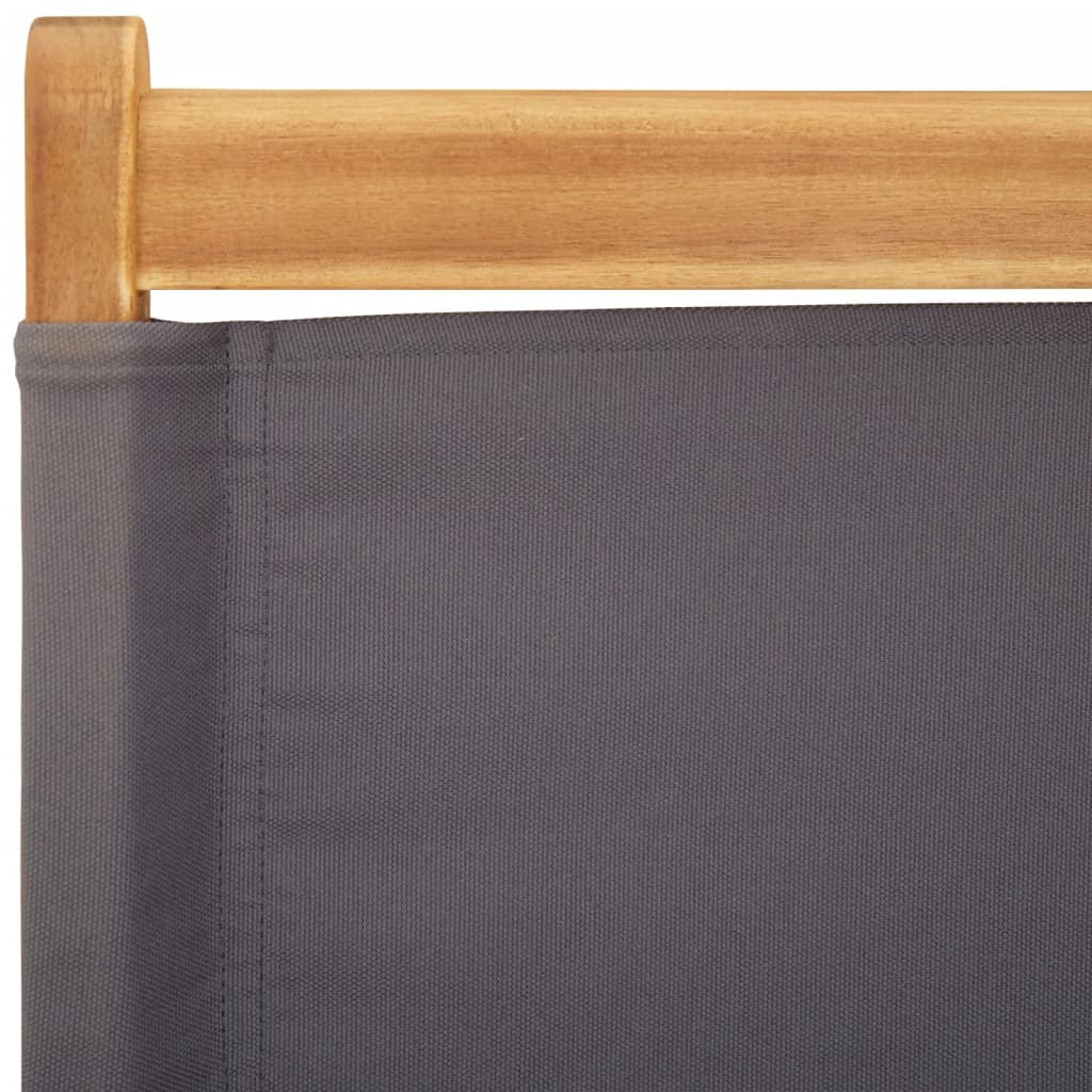 Anthracite Fabric & Solid Wood Folding Garden Chairs, Set of 4