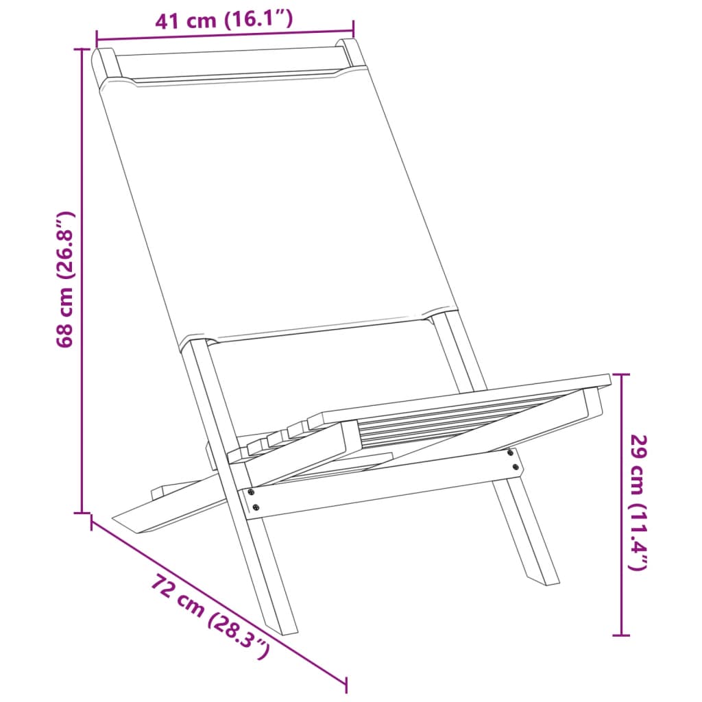 Anthracite Fabric & Solid Wood Folding Garden Chairs, Set of 4