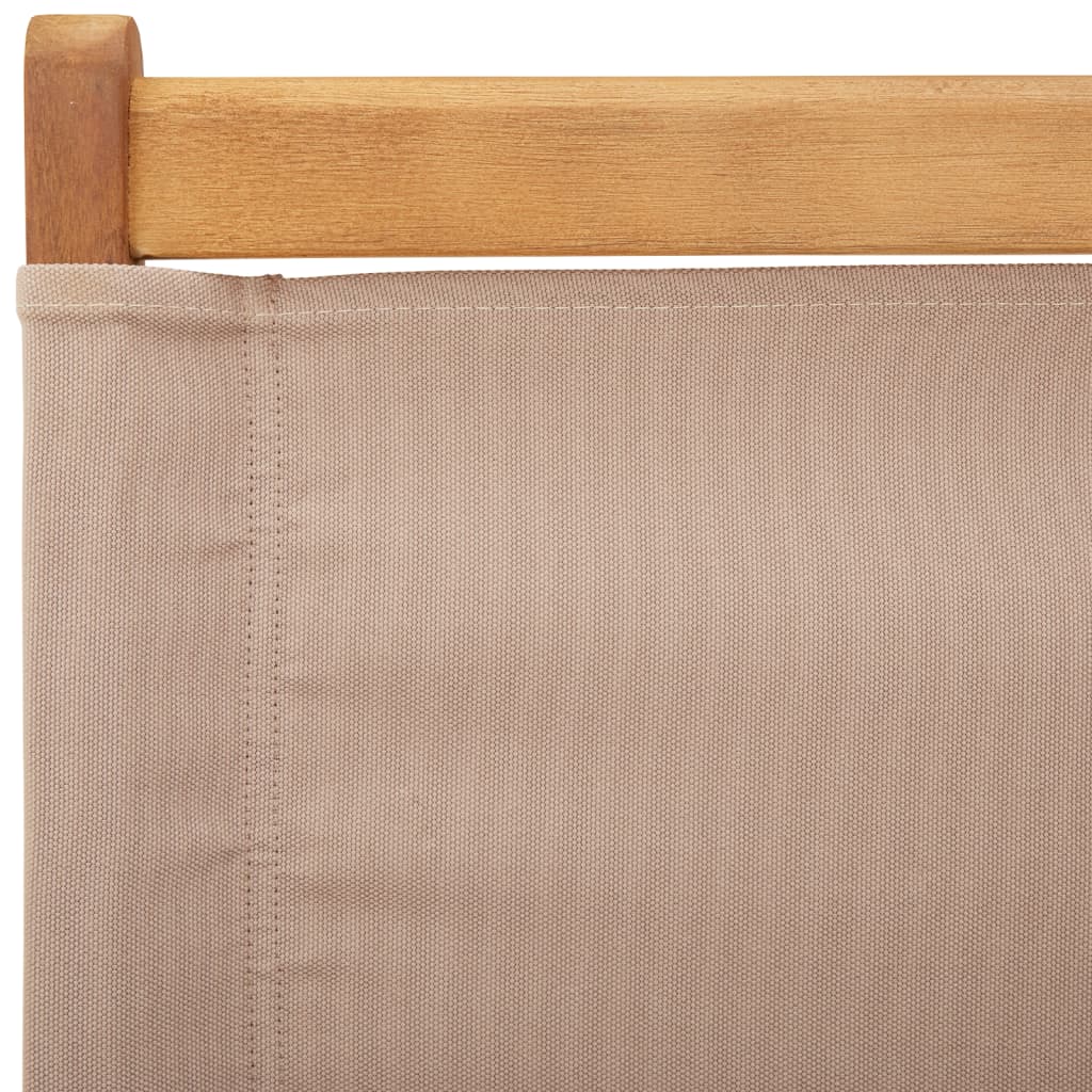 6-Piece Taupe Fabric & Solid Wood Folding Garden Chairs Set