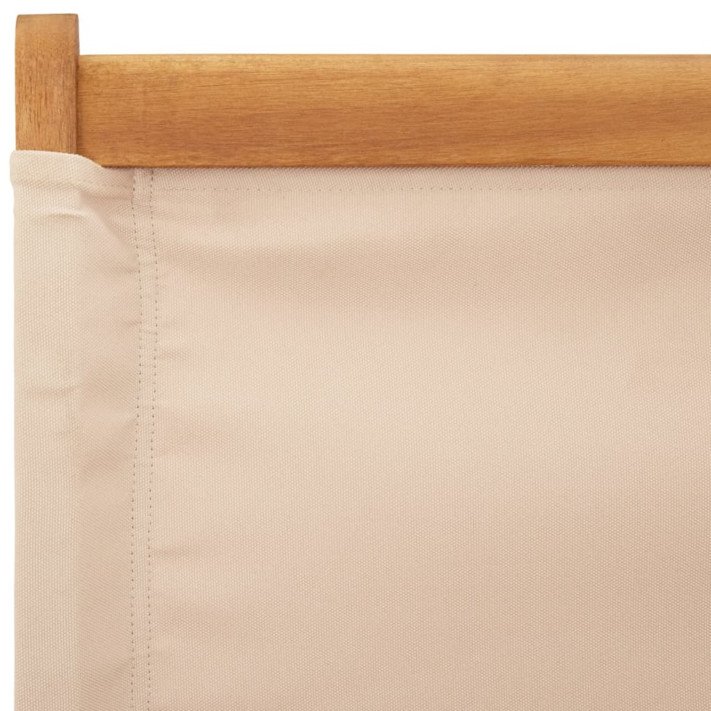 8-Piece Beige Fabric & Wood Folding Garden Chairs Set