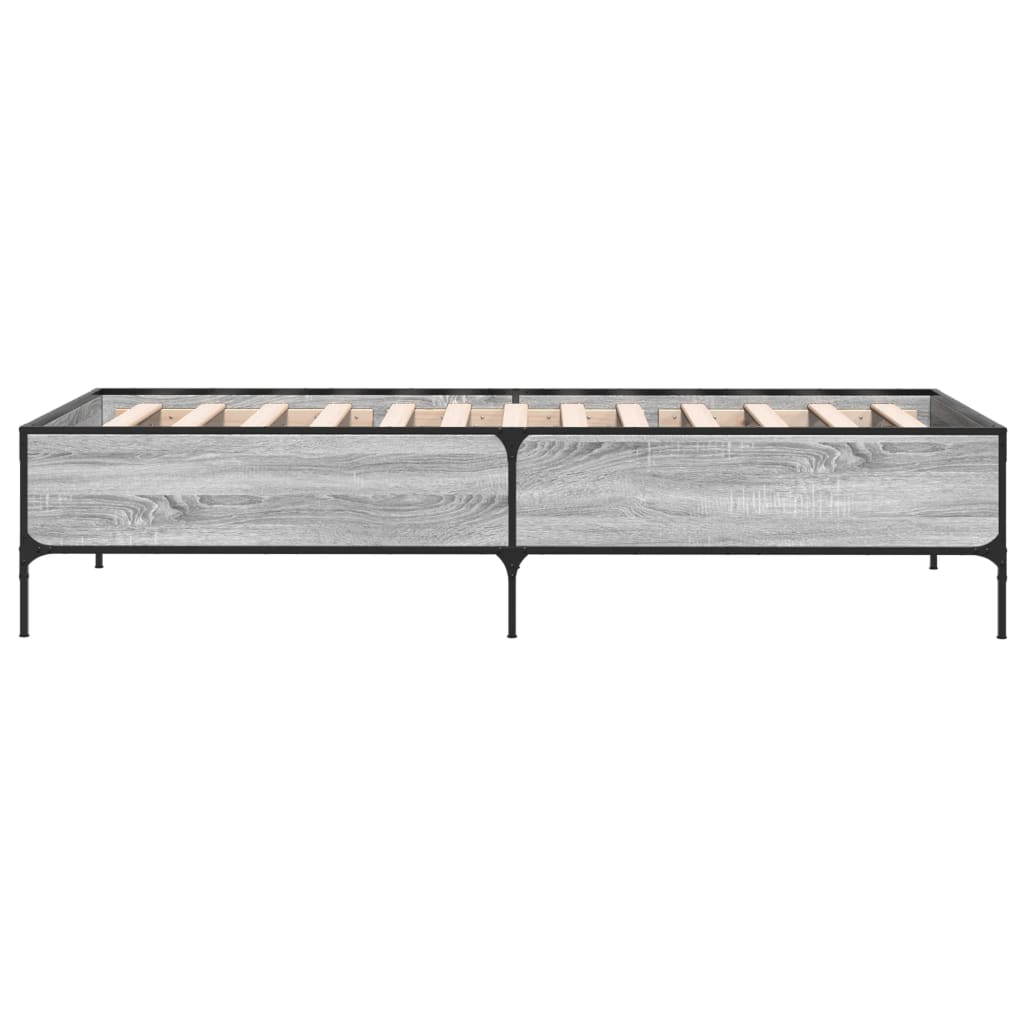 Stylish Grey Sonoma Bed Frame 90x200 cm - No Mattress Included