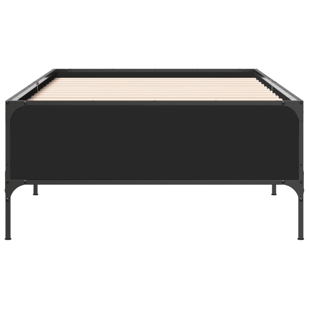 Black Metal Single Bed Frame 90x190 cm - No Mattress Included
