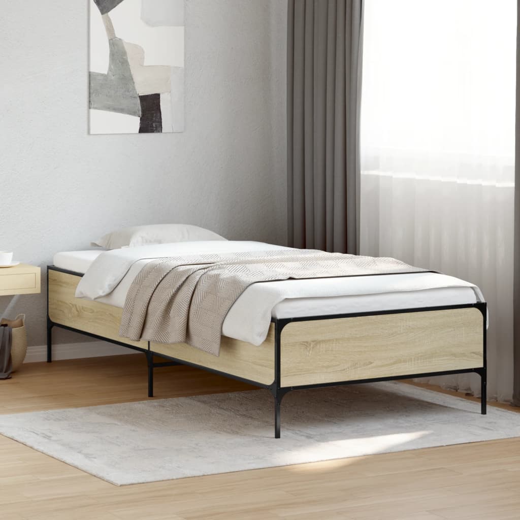 Sonoma Oak Single Bed Frame 90x190 cm - No Mattress Included