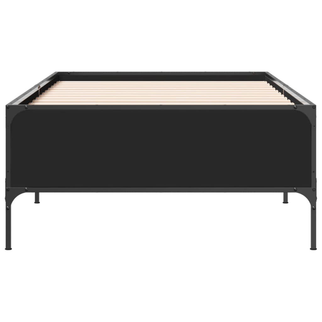 Black Metal Small Single Bed Frame 75x190 cm - No Mattress
