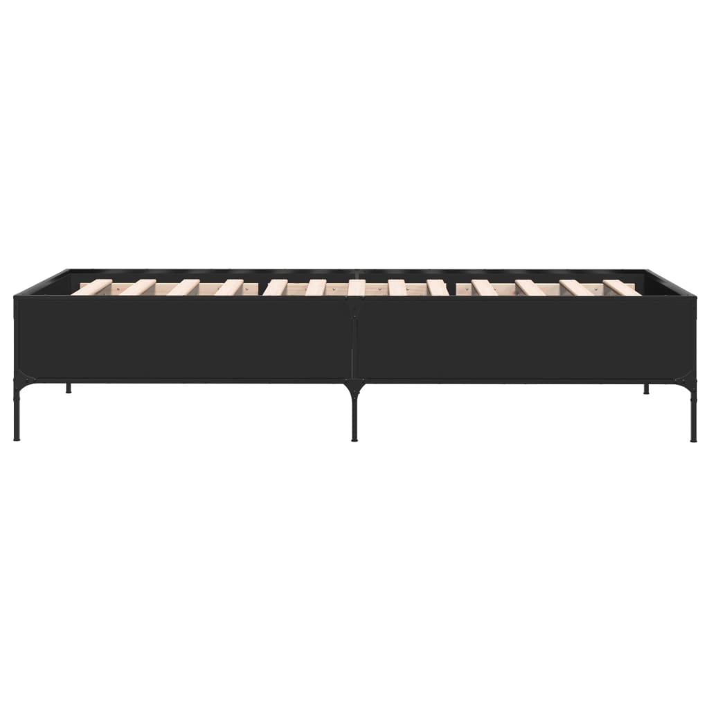 Black Metal Small Single Bed Frame 75x190 cm - No Mattress