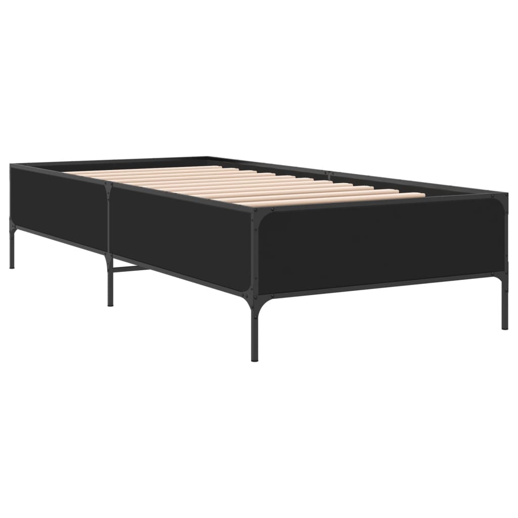 Black Metal Small Single Bed Frame 75x190 cm - No Mattress