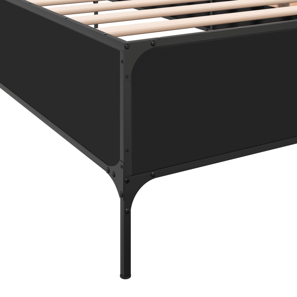 Black Metal Small Single Bed Frame 75x190 cm - No Mattress