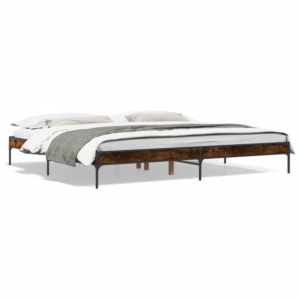 Super King Smoked Oak Bed Frame 180x200 cm - No Mattress Included