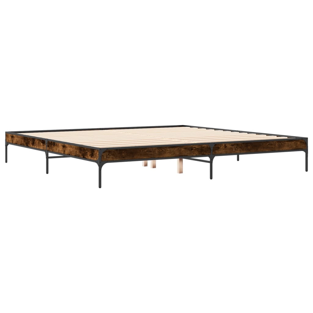 Super King Smoked Oak Bed Frame 180x200 cm - No Mattress Included