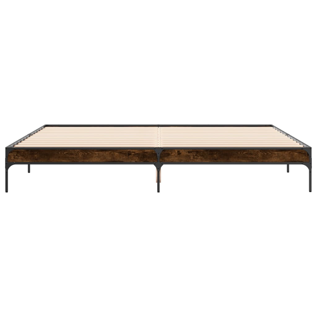 Super King Smoked Oak Bed Frame 180x200 cm - No Mattress Included