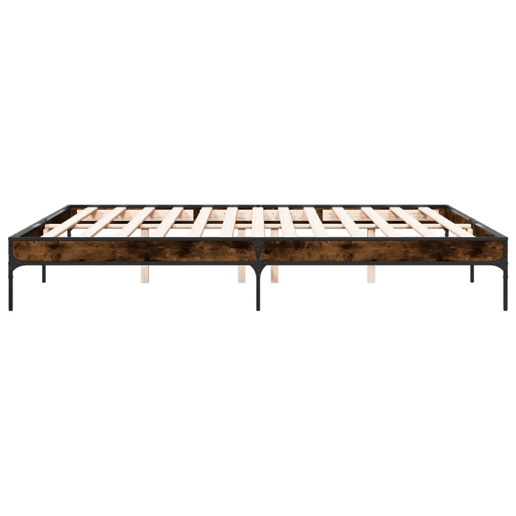 Super King Smoked Oak Bed Frame 180x200 cm - No Mattress Included