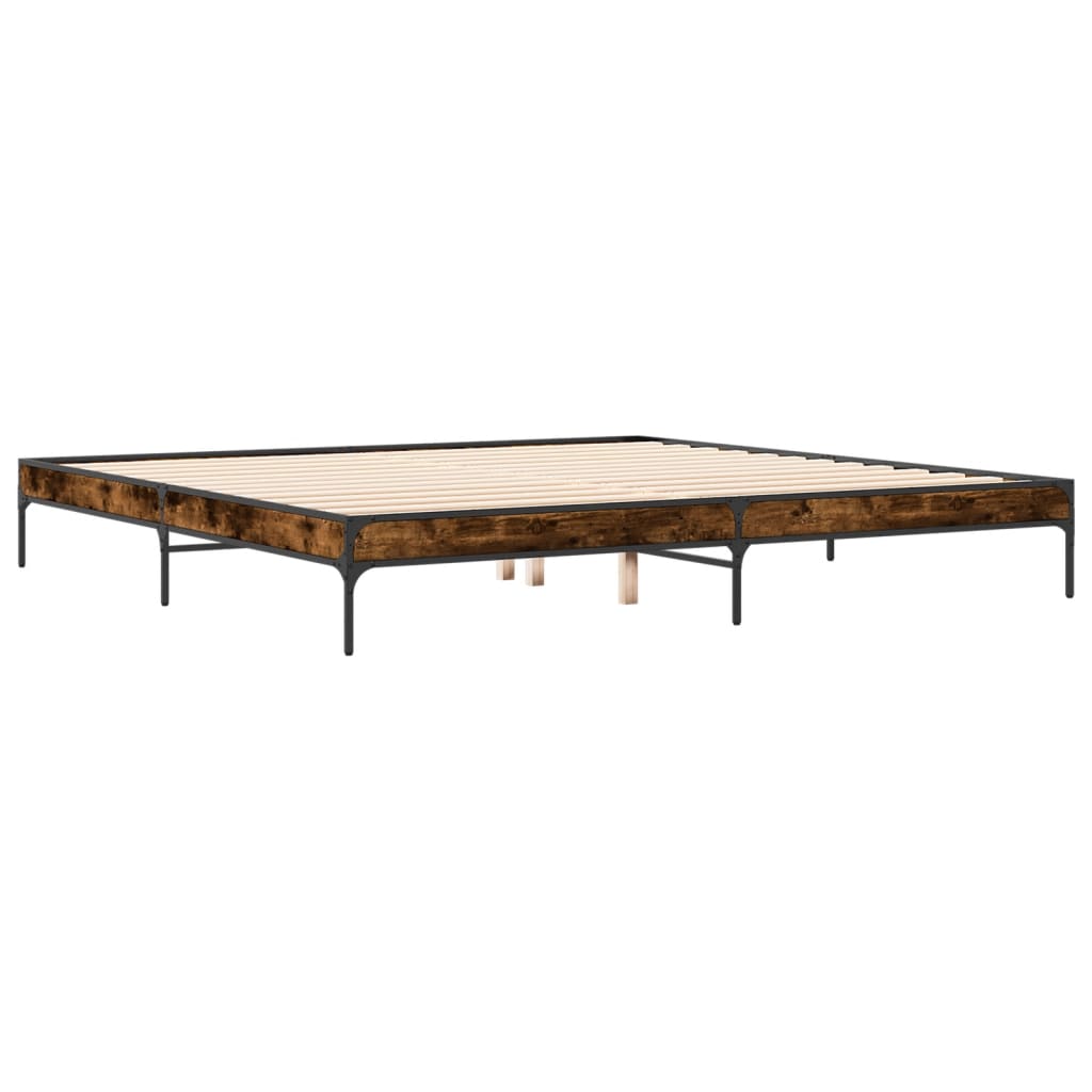 Super King Smoked Oak Bed Frame 180x200 cm - No Mattress Included
