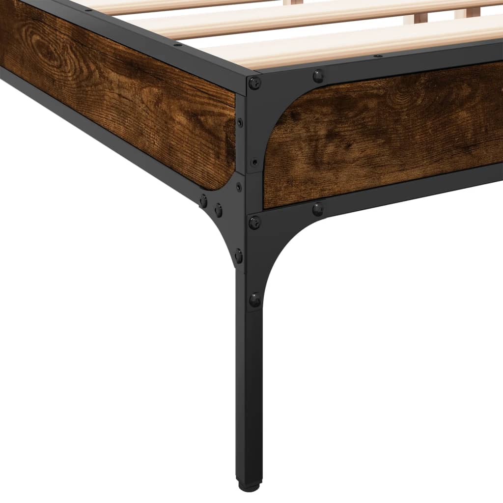 Super King Smoked Oak Bed Frame 180x200 cm - No Mattress Included