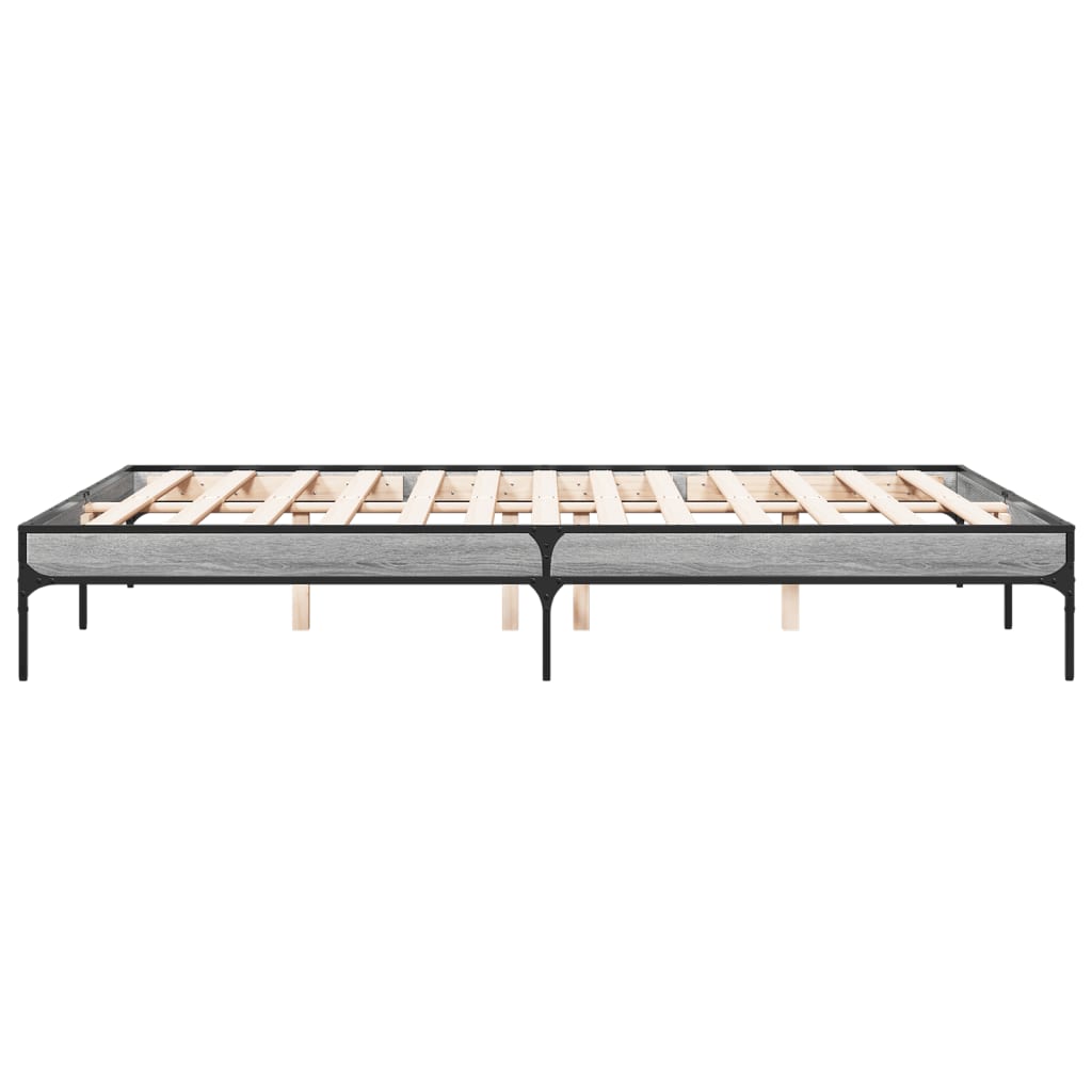 Grey Sonoma Wood Bed Frame 160x200 cm - No Mattress Included