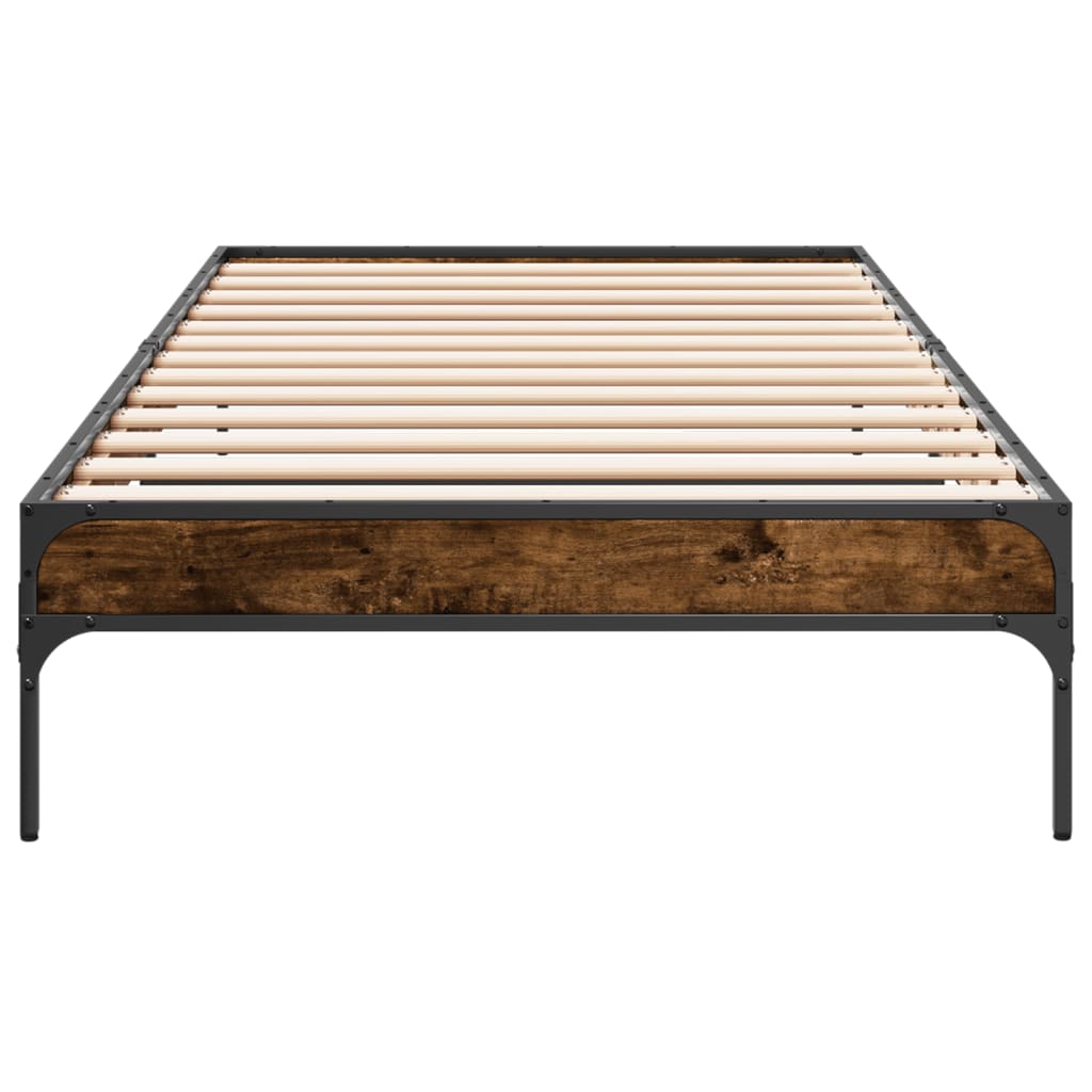Smoked Oak Bed Frame 90x200 cm - Durable & Stylish Design
