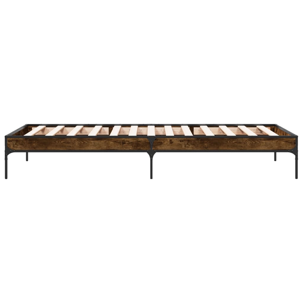 Smoked Oak Bed Frame 90x200 cm - Durable & Stylish Design