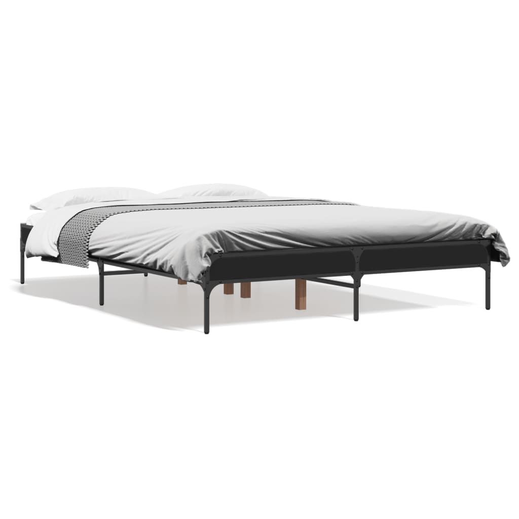 Black Metal Bed Frame 120x190 cm - Small Double, No Mattress