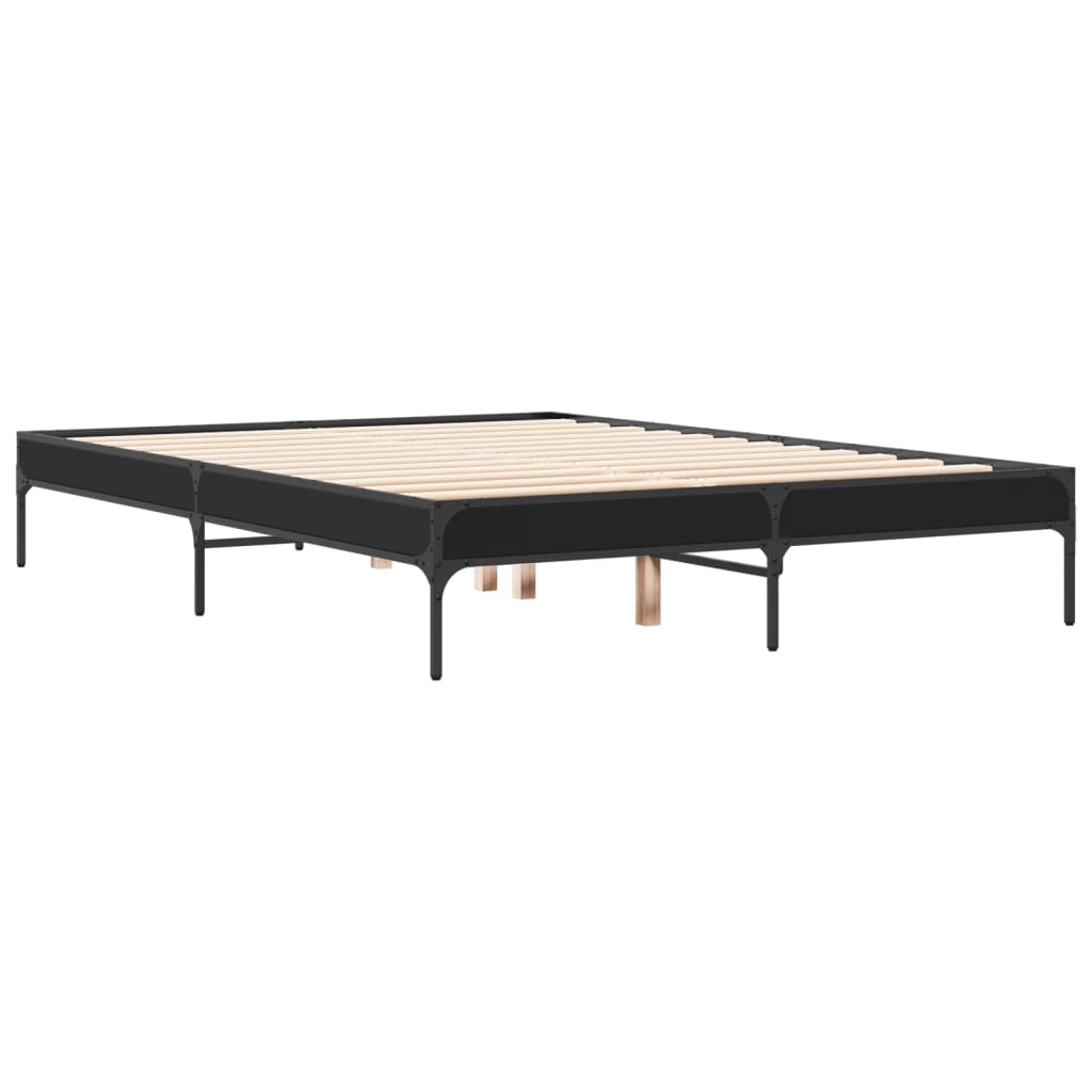 Black Metal Bed Frame 120x190 cm - Small Double, No Mattress