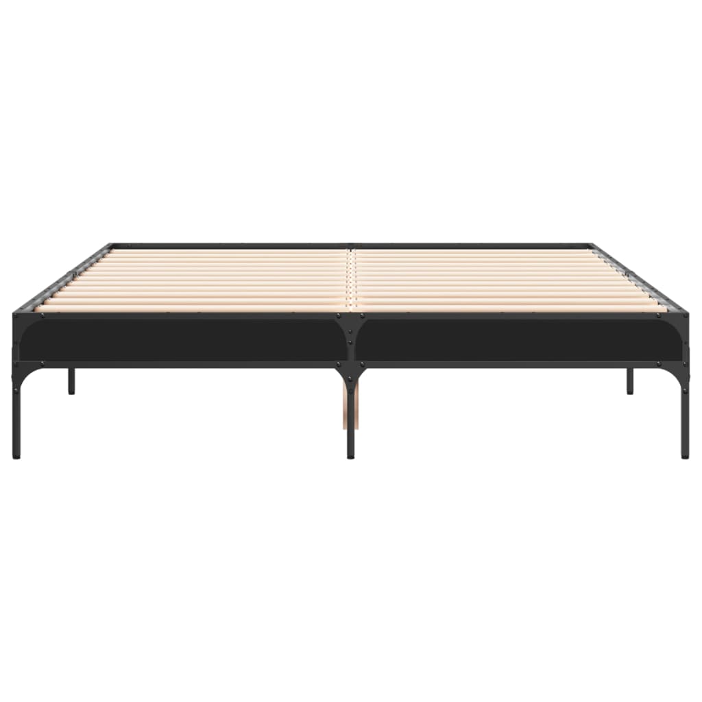 Black Metal Bed Frame 120x190 cm - Small Double, No Mattress