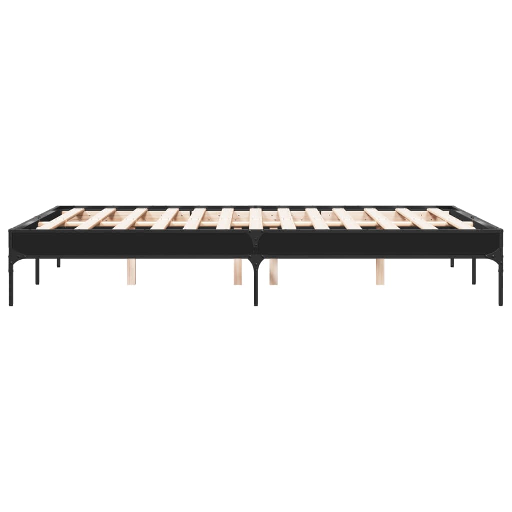 Black Metal Bed Frame 120x190 cm - Small Double, No Mattress