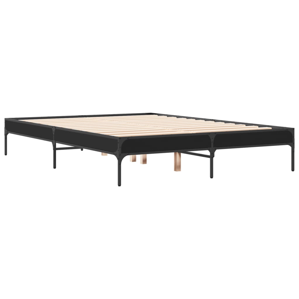 Black Metal Bed Frame 120x190 cm - Small Double, No Mattress