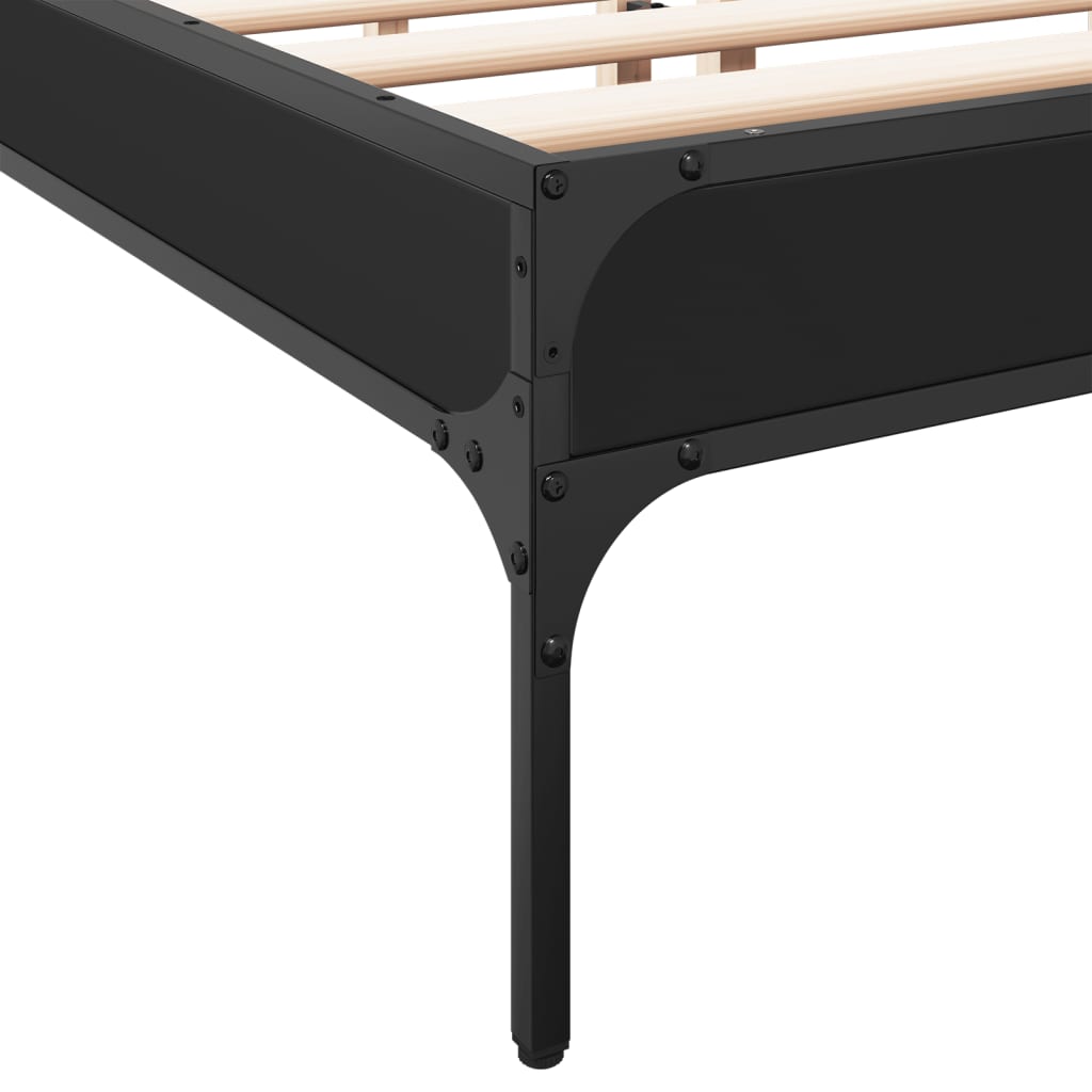 Black Metal Bed Frame 120x190 cm - Small Double, No Mattress