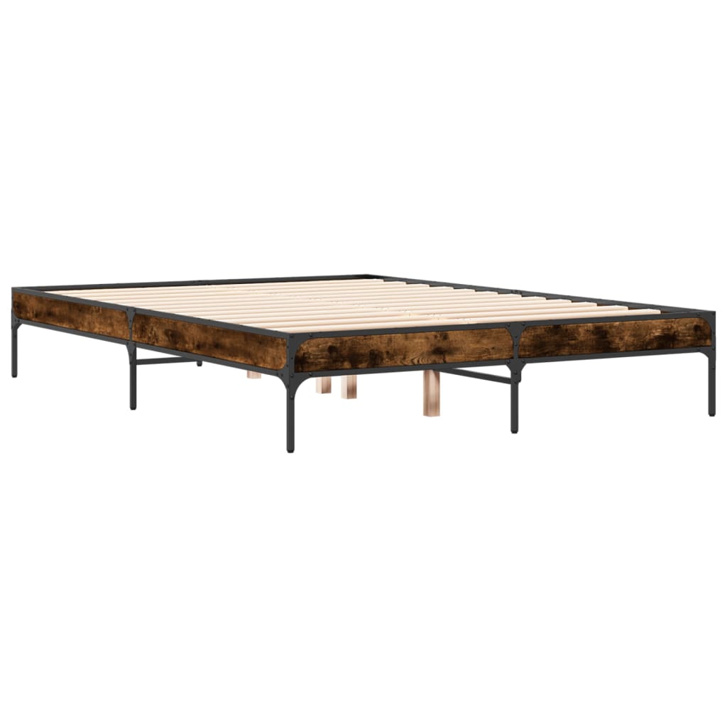 Smoked Oak Bed Frame 120x190 cm Small Double - No Mattress Included