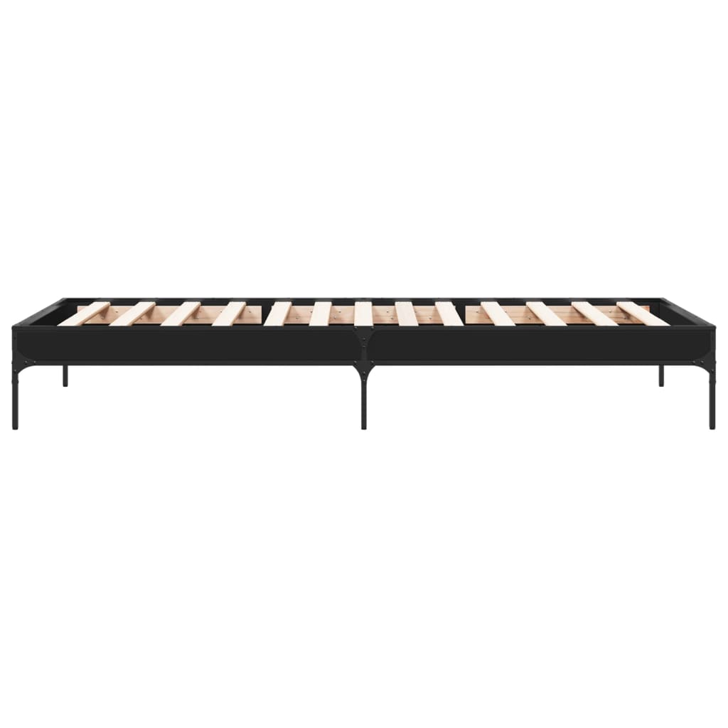 Compact Black Metal Bed Frame 75x190 cm - Small Single Size