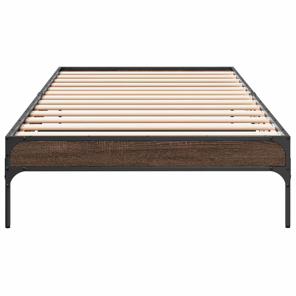 Brown Oak Small Single Bed Frame 75x190 cm - No Mattress