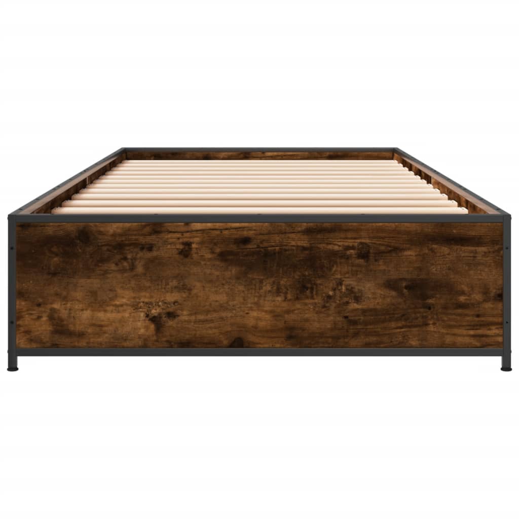Smoked Oak Bed Frame 100x200 cm - Stylish & Durable Design