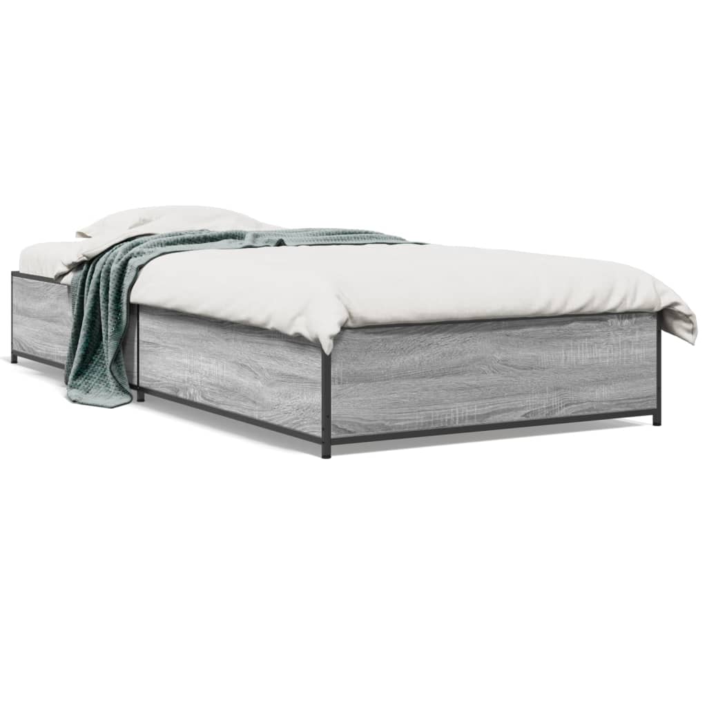 Bed Frame without Mattress Grey Sonoma 90x200 cm