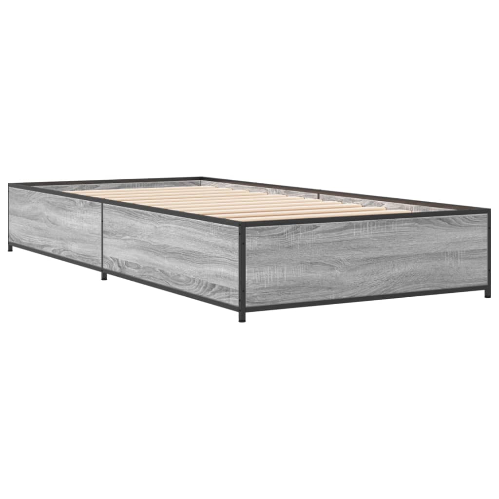 Bed Frame without Mattress Grey Sonoma 90x200 cm