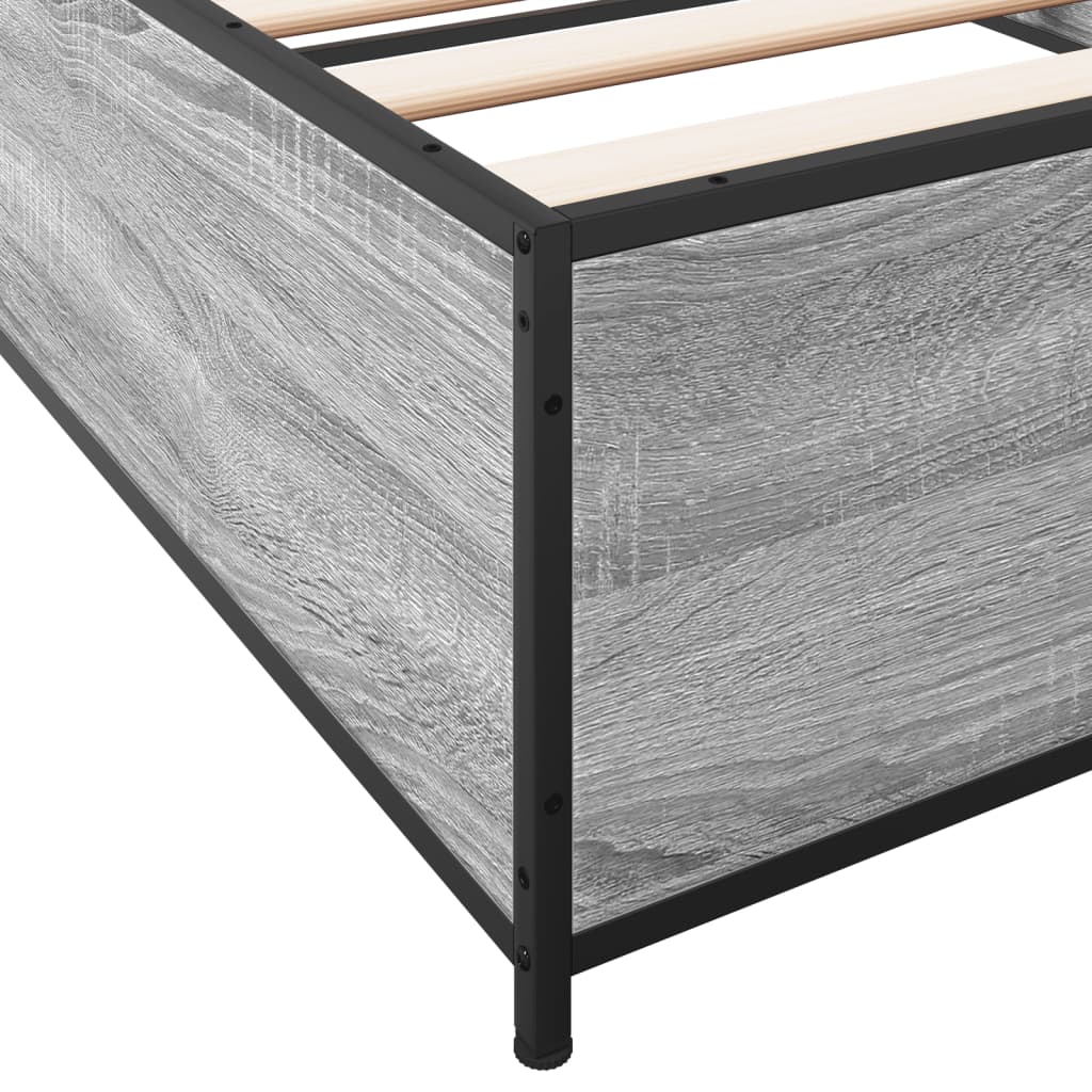 Bed Frame without Mattress Grey Sonoma 90x200 cm