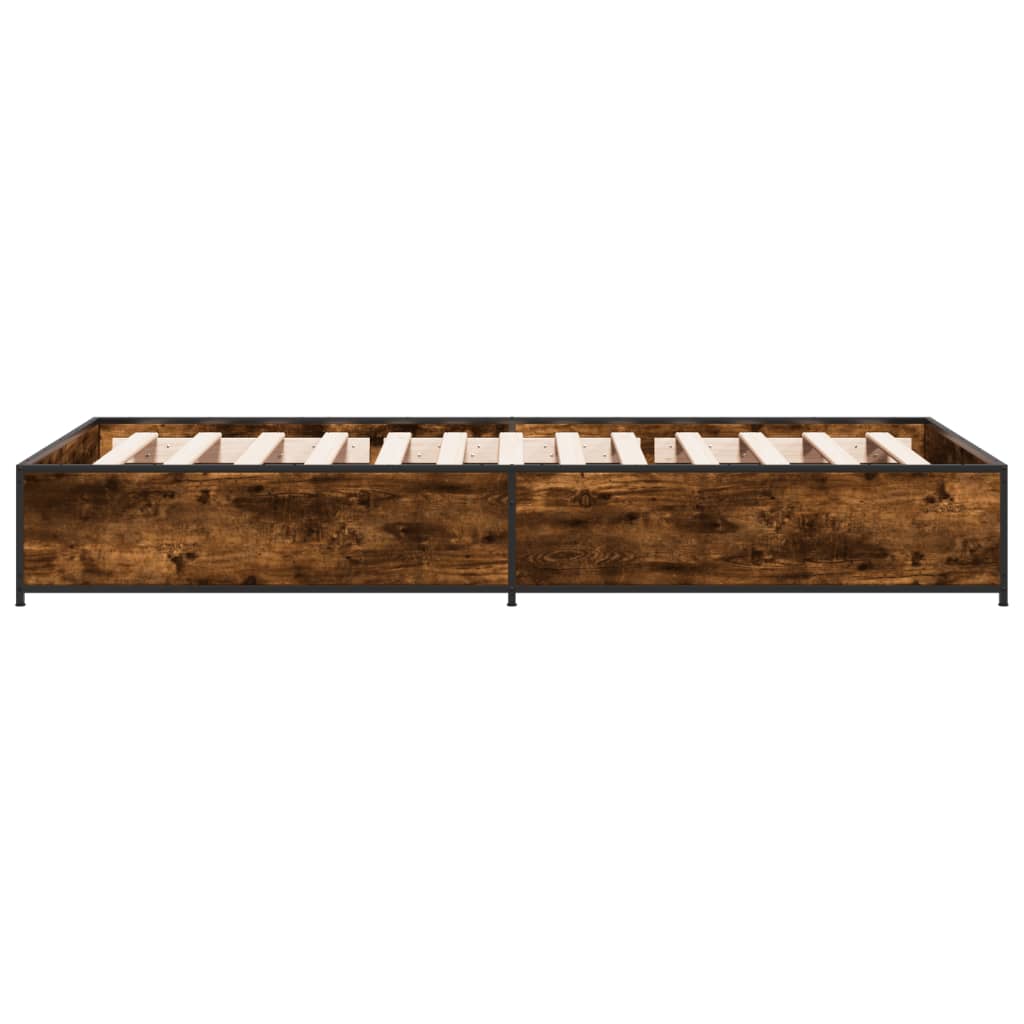 Smoked Oak Bed Frame 75x190 cm - Small Single, No Mattress Included