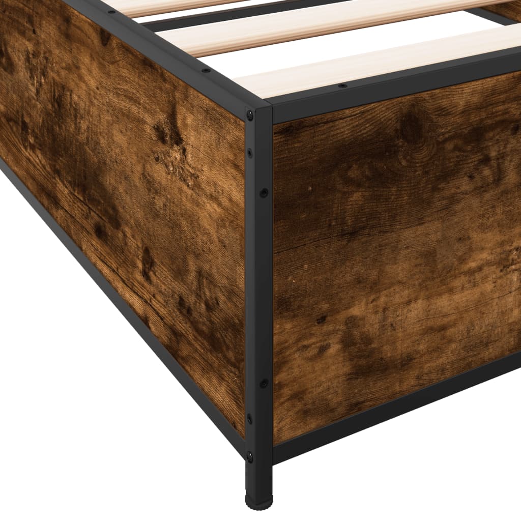 Smoked Oak Bed Frame 75x190 cm - Small Single, No Mattress Included