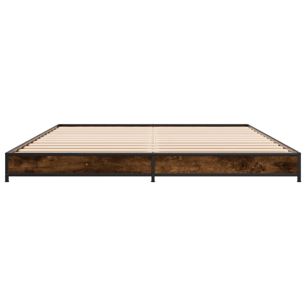 King Size Bed Frame, Smoked Oak, 150x200 cm - No Mattress Included