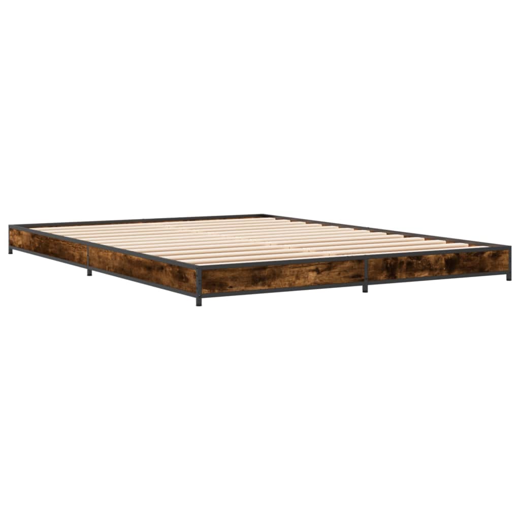 Smoked Oak Bed Frame 120x200 cm - No Mattress Included