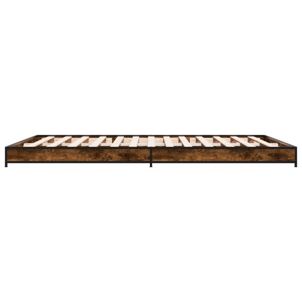 Smoked Oak Bed Frame 120x200 cm - No Mattress Included