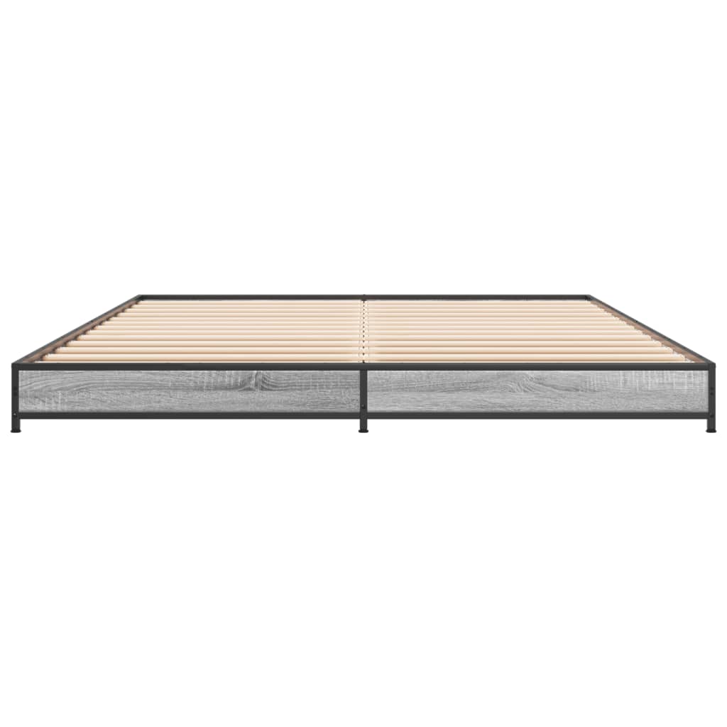 Bed Frame without Mattress Grey Sonoma 140x190 cm