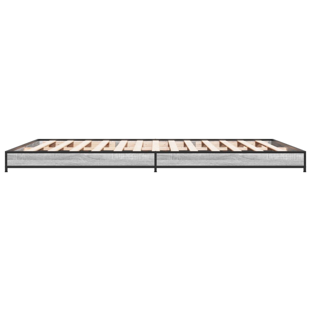 Bed Frame without Mattress Grey Sonoma 140x190 cm