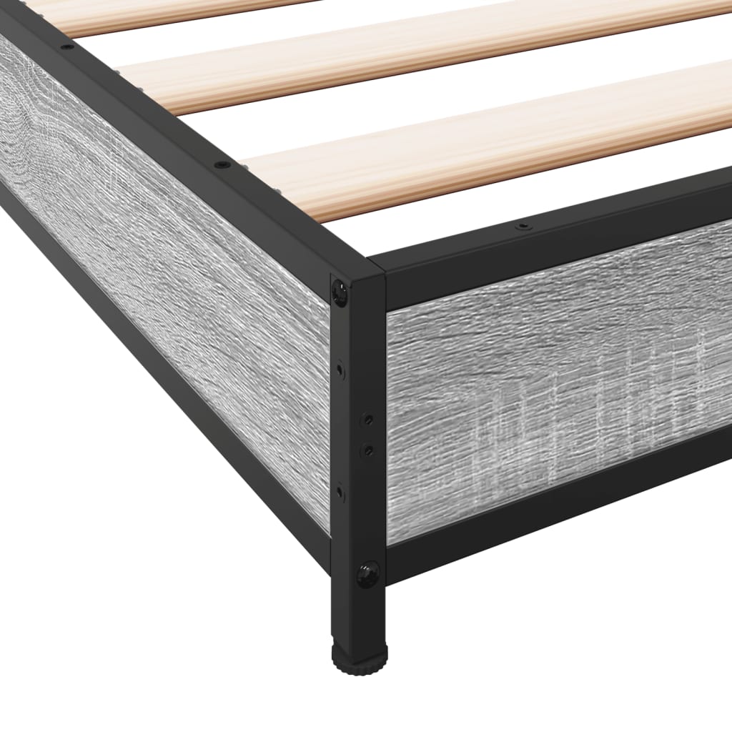 Bed Frame without Mattress Grey Sonoma 140x190 cm