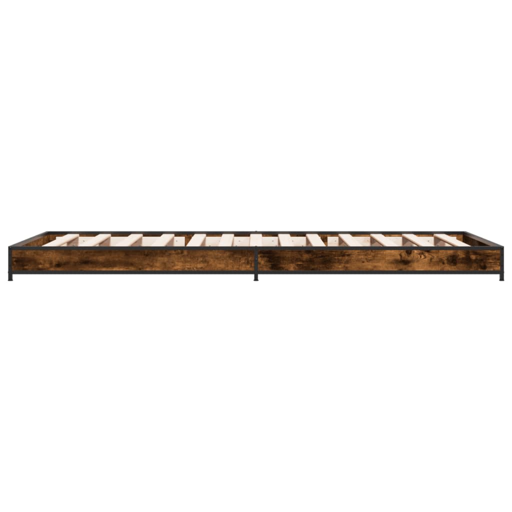 Smoked Oak Bed Frame 100x200 cm - Durable Wood Finish ilman Matrassia