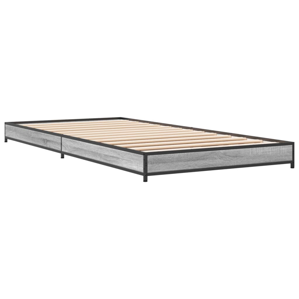 Grey Sonoma Single Bed Frame 90x190 cm - Sturdy and Stylish Design