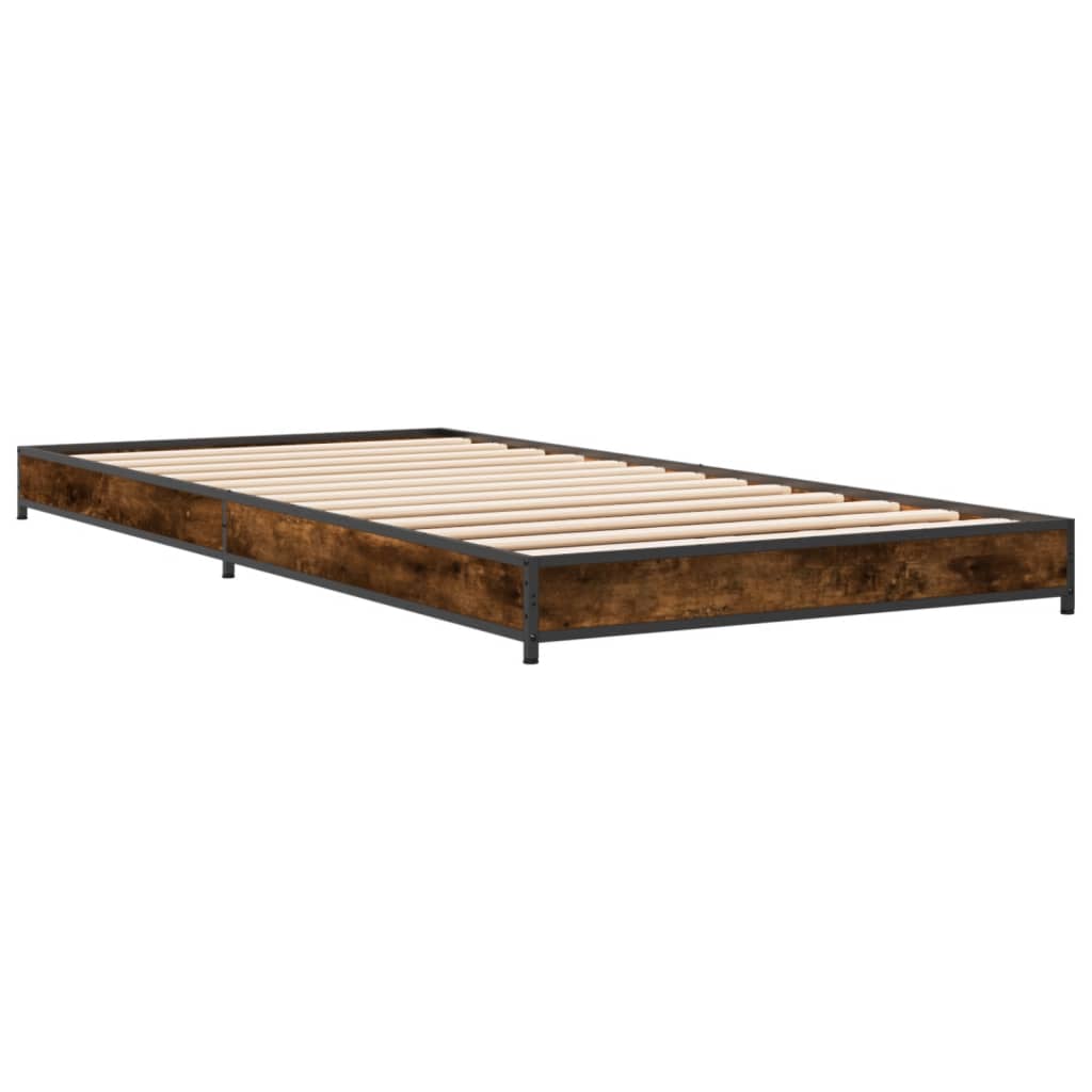 Smoked Oak Small Single Bed Frame 75x190 cm - No Mattress