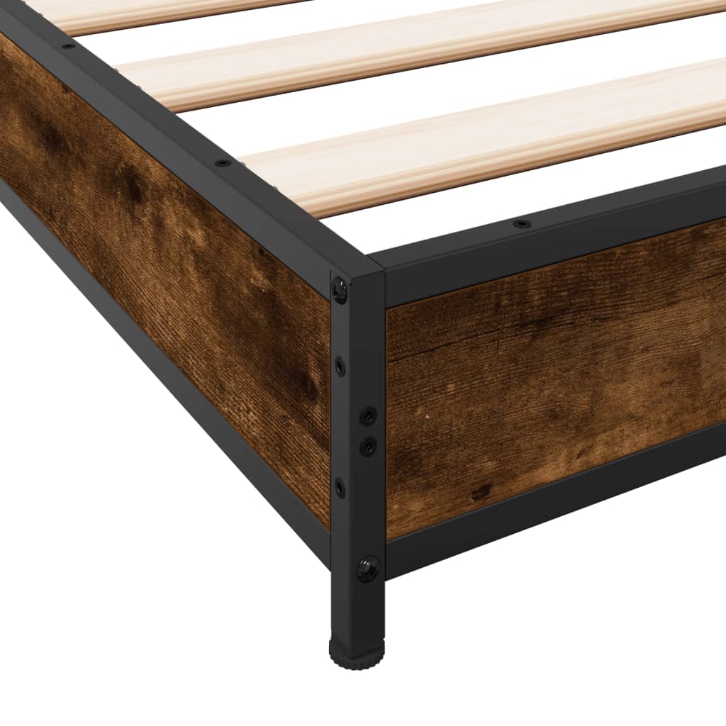 Smoked Oak Small Single Bed Frame 75x190 cm - No Mattress