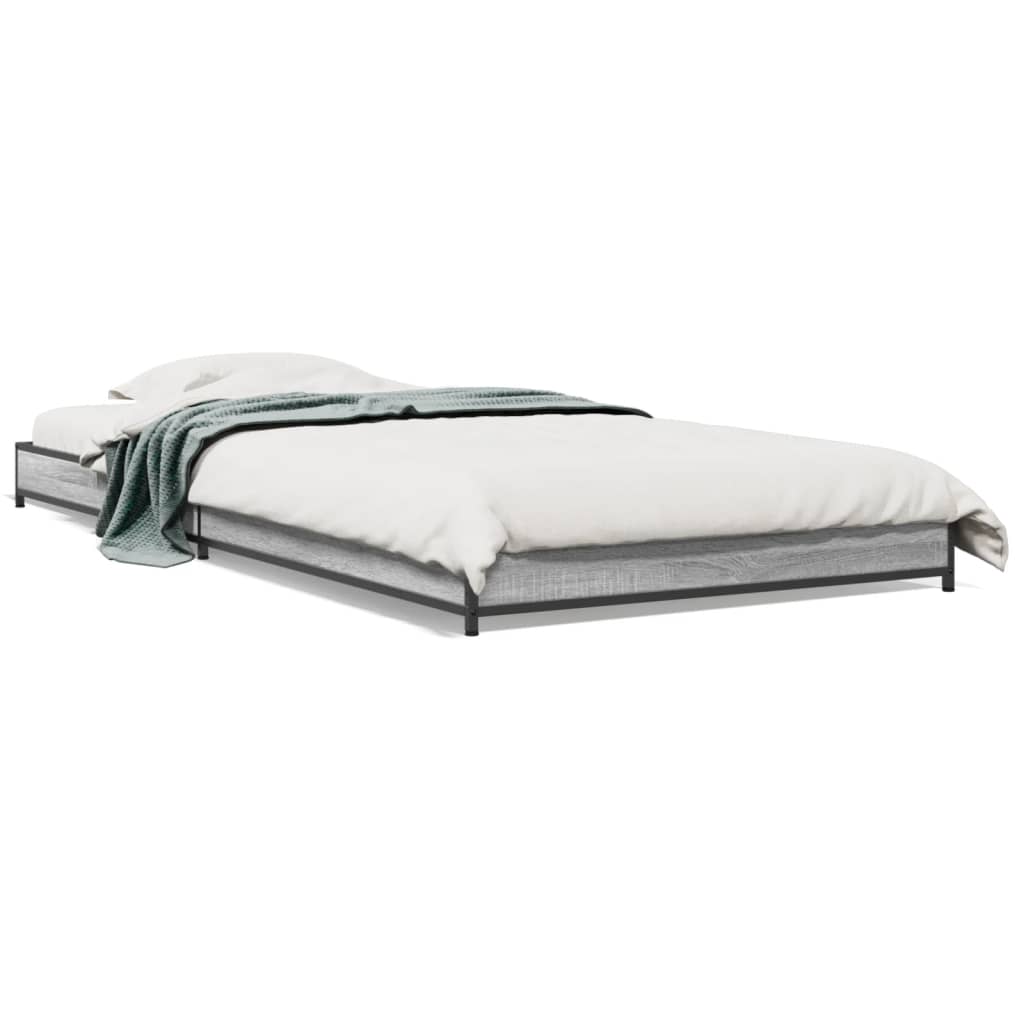 Grey Sonoma Bed Frame 75x190 cm - Small Single, No Mattress Included