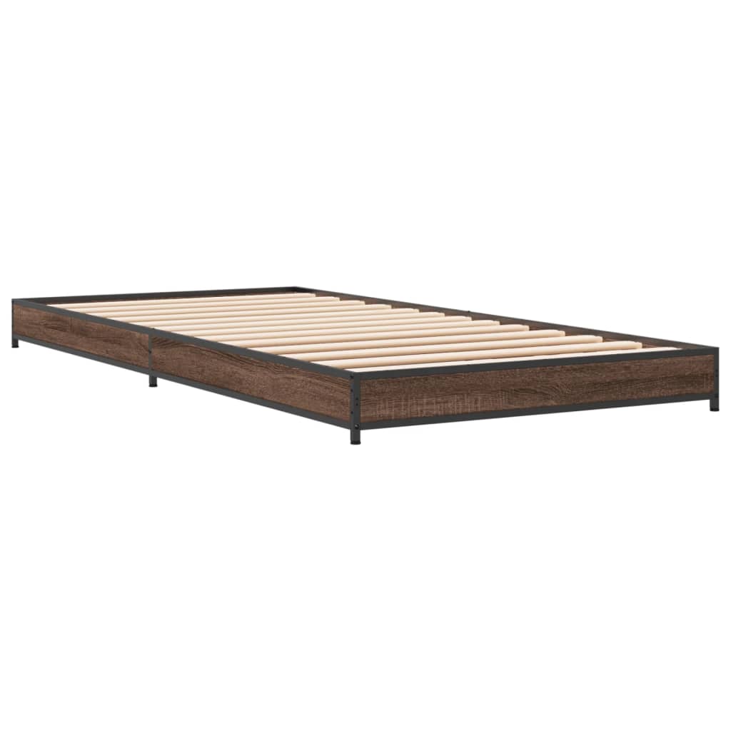 Small Single Bed Frame - Brown Oak 75x190 cm (No Mattress)
