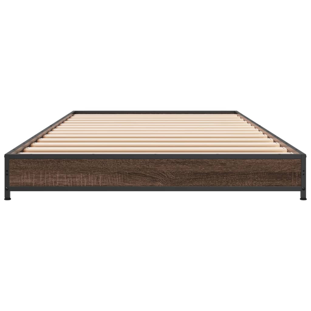 Small Single Bed Frame - Brown Oak 75x190 cm (No Mattress)