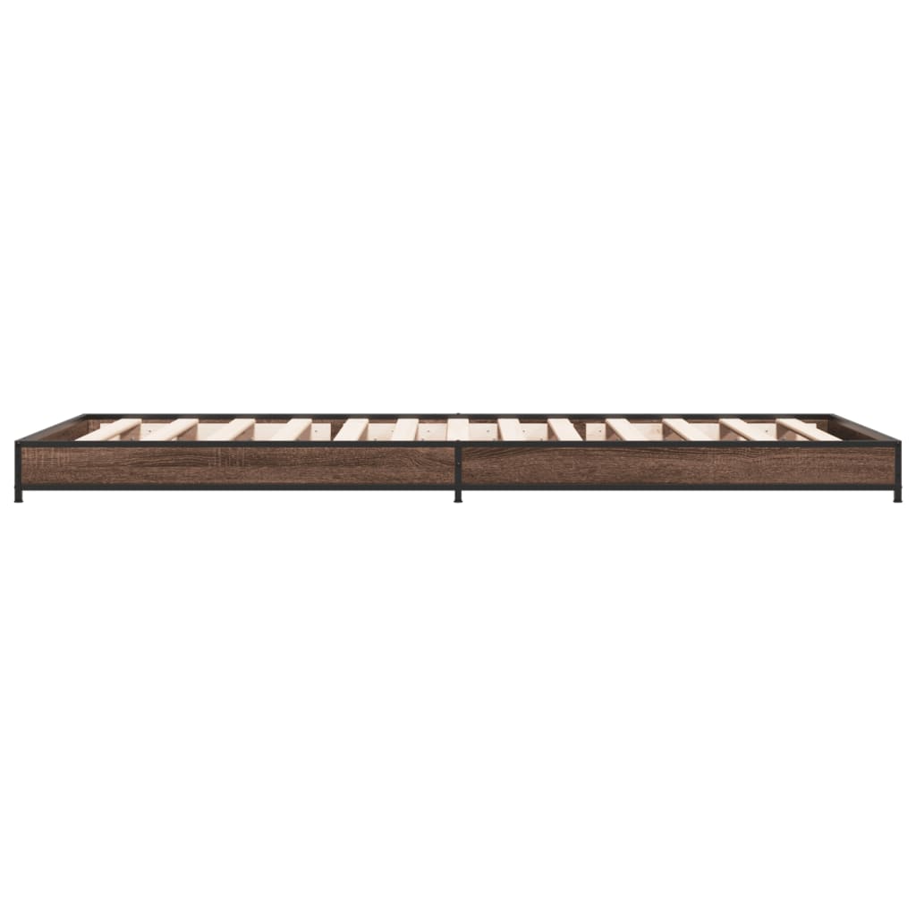 Small Single Bed Frame - Brown Oak 75x190 cm (No Mattress)