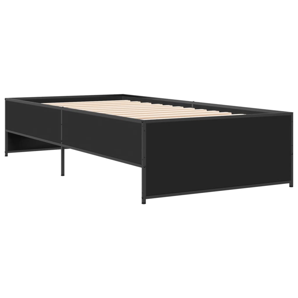 Sleek Black Metal Bed Frame 100x200 cm - Mattress Not Included
